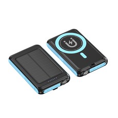 태양열 맥세이프 무선충전 보조배터리 10000mAh, 블루