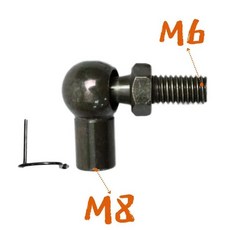 M6/M8 암나사 10mm 가스 스프링 스트럿 리프트 지지대 볼 스터드 소켓 조인트 베어링 엔드 피팅 커넥터 교체 수량 4, [02] male M6 female M8
