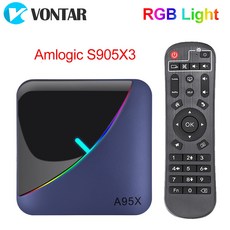 VONTAR A95X F3 RGB 라이트 TV 박스 안드로이드 9.0 4 기가 바이트 64 기가 바이트 32 기가 바이트 Amlogic S905X3 8K 60fps 와이파이 넷플릭스 미디어 플레이어 A95XF3 X3 2GB16GB|셋톱박스|, CHINA(A4)