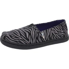 TOMS 여성용 Alpargata 재활용 슬립온 블랙 얼룩말 쉬머