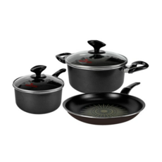 퀸센스 인덕션 냄비 후라이팬 세트, 블랙, 편수18cm+양수20cm+후라이팬28cm, 12세트