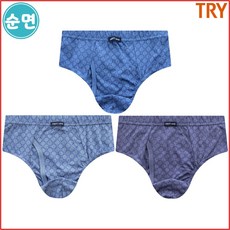 트라이 남자 순면 맥시 삼각 팬티 3매입 X900MI