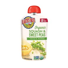 어스 베스트 Earth's Best 어스베스트 자연유래 스쿼시 완두콩 이유식(6개월+) 3.5oz(99그램) 24팩