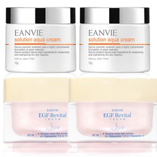 엔비 EGF 리바이탈 리페어 크림 2개 + 솔루션 아쿠아 크림 2개( 미백 수분 크림 + 트러블 진정 크림)