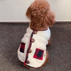 보아 플리스 조끼 강아지옷 후리스 겨울옷 머플로 반려견 뽀글이, M, 그린, 1개