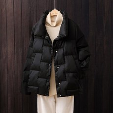 여자 겨울 하이넥 간편 경량 숏 패딩 자켓 Women's down jacket