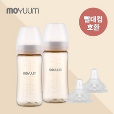 [모윰]PPSU 노꼭지 올인원 젖병 270ml 2팩 빨대컵 호환+젖꼭지2ea, 상세설명 참조, 3단계