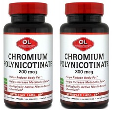 Olympian Labs Chromium Polynicotinate 올림피안랩스 크롬 폴리니코티네이트 200mcg 100베지캡슐 2팩, 1개