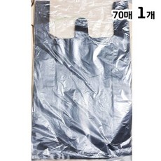 비닐 쇼핑백 검정색 44 x52cm 70매 손잡이봉투 손잡이비닐 일회, 1개