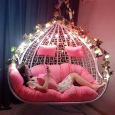 공주님 흔들의자 실내용 가정용 스윙체어 그네 소파, 레드 2인 업그레이드 버전, 1개