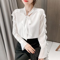 박지현 박민영 면접 블라우스 쉬폰 긴팔 셔츠 나탈 신년 여성 의류 스커트 탑