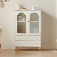 가이온 샤를 800 유리도어 홈카페 장식장, 소프트화이트