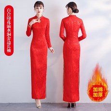 치파오 의례 스커트 2020년 호텔 형체 손님맞이 의류 중국스타일 빨간색 예복스커트