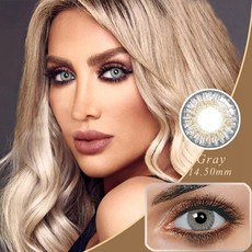 FWT 빅 아이즈 큐트 컨택트 그레이, 14.2mm, 설명한대로, 회색