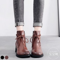 도오빠 여성 가죽 워커 부츠 워커힐 앵클부츠 키높이 5CM 여자부츠 가을 겨울 봄