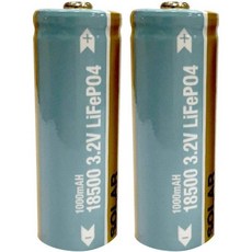 햄튼 베이 인산리튬 1000mAh 태양광 충전식 18500 3.2V LiFePO4 배터리(2팩), 2개