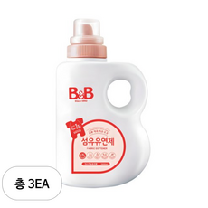비앤비 섬유유연제 자스민 앤 로즈 본품, 1.5L, 3개