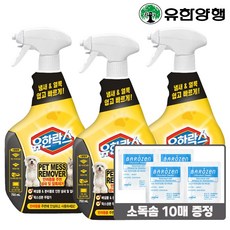 유한락스 펫메스 리무버 750ml 3개 + 소독솜 10매, 단품 - 유한락스펫메스