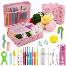 크로 셰 후크 세트 키트 소프트 핸들 저장 가방 DIY 예술 공예 원사 바느질 도구 니트 액세서리 초보자, [09] C9, 09 C9