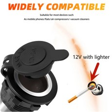 12V 플러그 깎는 라이터 고출력 박스 담배 방수 커버 소켓 자동차 오토바이 기계 보트 24V, 12V with lighter