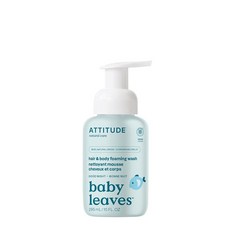 Attitude ATTITUDE 2-in-1 아기용 천연 헤어 및 바디 포밍 워시 EWG 인증 샴푸 저자극성 목욕 비누 무향 295.7ml(10액량온스), 굿나잇, 10 Fl Oz (Pack of 1), 1개