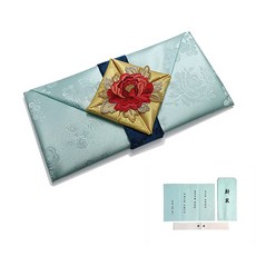 지극정성 모란 현금예단보 예단봉투, 옥색(신랑님이 신부 댁으로)