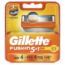 질레트 퓨전파워 5중날 면도기날 (4개1세트), 4개, 1세트