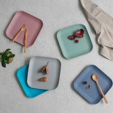 파스텔 실리콘 사각접시(무광) - 5color, 그레이, 1개