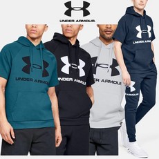 [해외] 미국정품 UA Rival Fleece Logo 언더아머 리벌 후리스로고 반팔후드티 및 로고 조거팬츠바지