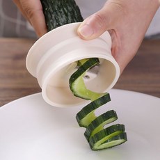 셀럽당 과일절편기 레몬스크루절편기 회전플라워 과일절단공구 D03310-KR, 2개, 베이지