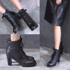 시크덩꼬페이턴트레이스업가보시통굽하프워커힐