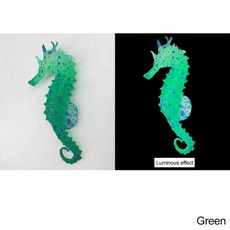 어둠 속에서 빛남 인공 어항 물고기 움직이는 부동 고정 금붕어, 7.Sea Horse-Green, 1개