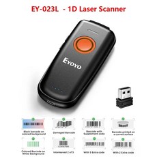 바코드스캐너 무선바코드리더기 핸드스캐너 휴대용 블루투스 이미지 스크린 스캐닝 리더 무선 레이저 바코드 스캐너 윈도우 안드로이드, 2.EY023L 1D Laser