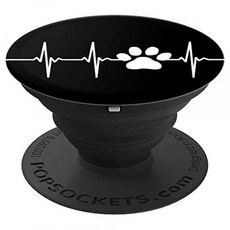 강아지 개 새끼 고양이 고양이 발 애완 동물 애호가 심장 박동 EKG PopSockets PopGrip : 전화 및 태블릿 용 교체 가능한 그립, 단일상품, 단일상품