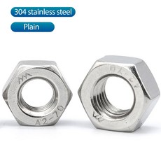 육각 너트 DIN934 M2 5 M3 M4 M5 M6 M8 M10 M12 M14 M16 M18 M20 M22 M24 탄소강 스테인레스 스틸, 304 stainless steel, 10개
