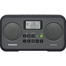 산진 라디오 PR-D19BK FM 스테레오/AM 디지털 튜닝 휴대용, Gray/Black