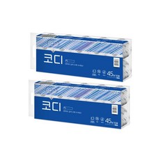 코디 화장지 2겹 45M10롤 X 2개엠보싱무향무잉크100천연펄프오래쓰는, 코디 화장지 2겹 45M_10롤 X 2개_엠보싱_무향_
