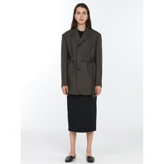 던스트 20FW UNISEX 3 BUTTON BELTED WOOL BLAZER BROWN CHECK UDJA0F102W2
