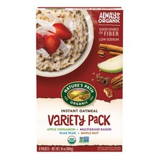 Nature's Path Instant Oatmeal Organic Apple Cinnamon Multigrain Raisin Flax Plus Maple Nut 1, 56.13g, 1개 - 오가닉스오트밀