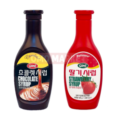 오모마켓 서강유업 초코시럽 +딸기시럽, 1세트, 530ml