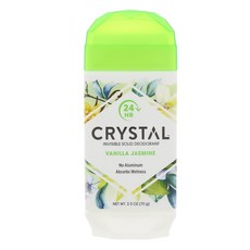 Crystal Body Deodorant 투명 고체 데오도란트 바닐라 자스민 2.5 oz (70 g), 단일상품