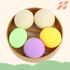 왕만두 찜기 말랑이 찐빵 푸시팝 찐득볼 장난감(색상선택가능), 미니만두(5ea)