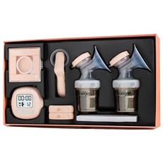 hegen 舒芙蕾多功能雙邊電動擠乳器 Set, 36種吸力模式, 超輕230克, 單雙邊手動三用, USB充電, 無線操作, 粉色, 1組