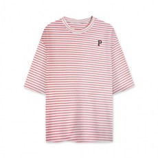 5부 롱반팔 P스트라이프 티셔츠 빅사이즈 남여공용 커플티 면티 20수 4XL 남자반팔티 여름반팔티