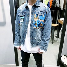 블랙마리오 | 독특한 DB# 나염페인팅 유니크청자켓
