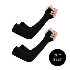 포근플라이 남녀공용 자외선 차단 팔토시 골프 손등 야외 아이스 쿨토시 2p x 2세트, 블랙, 2개