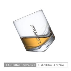 LAPHROAIG 라프로익 틸트 바닥 핸드메이드 크리스탈 위스키 글라스 240ML, 2개