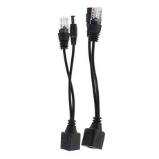 RJ45 인젝터 PoE 스플리터 어댑터 케이블 키트 수동 전원 이더넷 12-48V, 01 Black