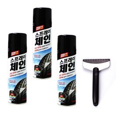 리빙앤랩 자동차 스노우 스프레이 체인 3개 + 성에제거 스크래퍼, 1500ml, 1개