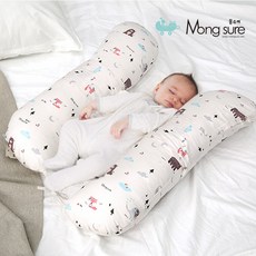 몽슈레 뒤집기방지쿠션 신생아 아기 유아 바디필로우 7가지 디자인 중 피톤치드 향균효과, 프렌즈 아이보리(마이크로)